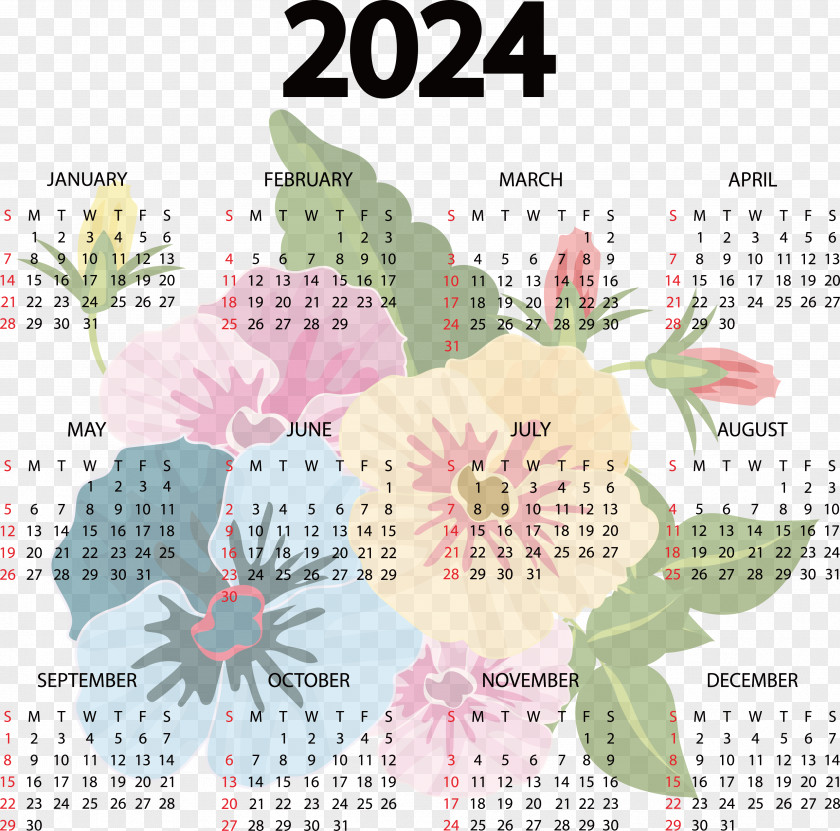 Calendar Font Flower 2014 Pattern PNG