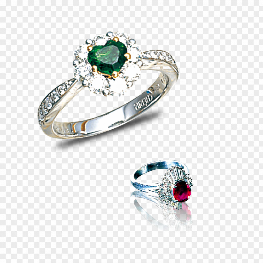 Free Diamond Ring Pull Material Wedding Emerald PNG