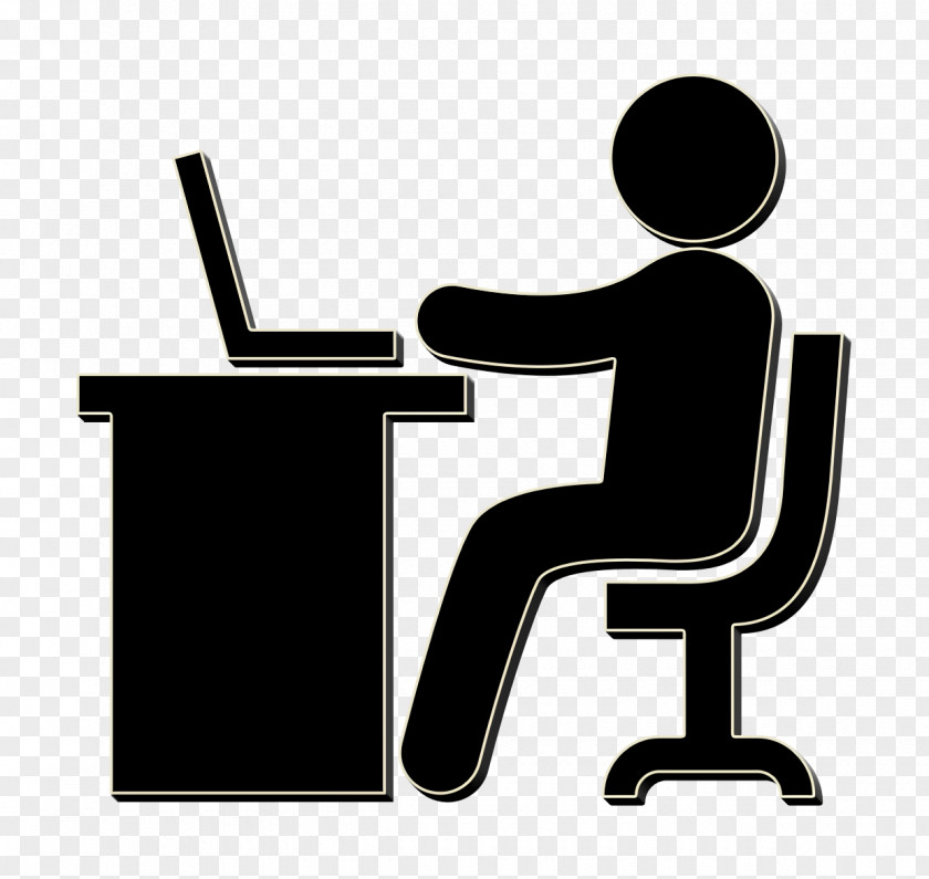 Symbol Furniture People Icon Working With Laptop Humans PNG
