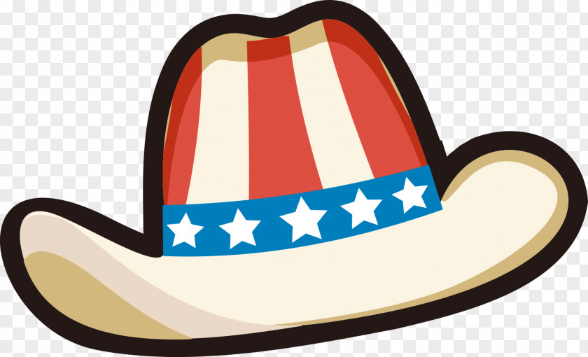 Cartoon American Flag Cowboy Hat United States Clip Art PNG