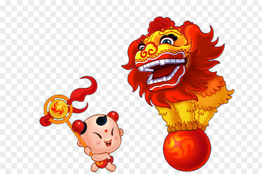 Animation Cartoon Chinese New Year Lion Dance PNG