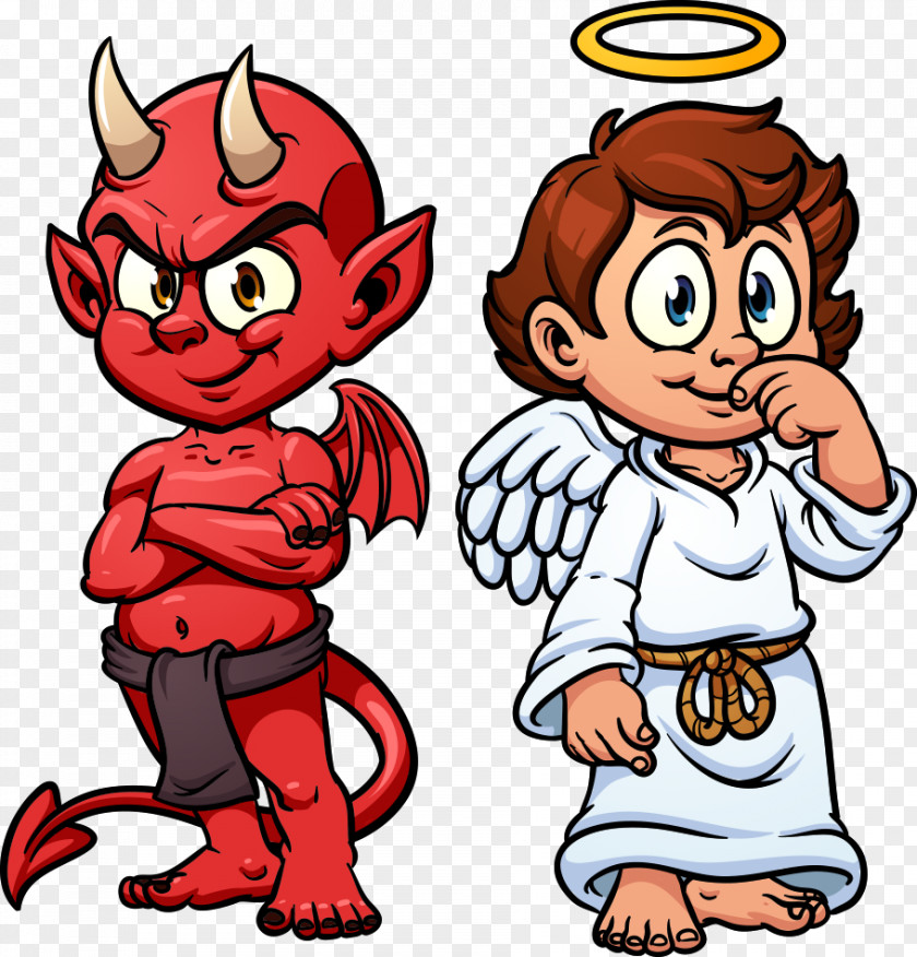Vector Devil And Angel Shoulder Illustration PNG