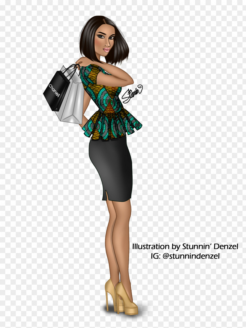 Model Fashion Illustration Africa PNG