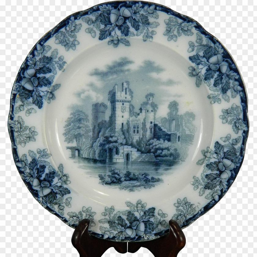Plate Blue And White Pottery Platter Tableware Porcelain PNG