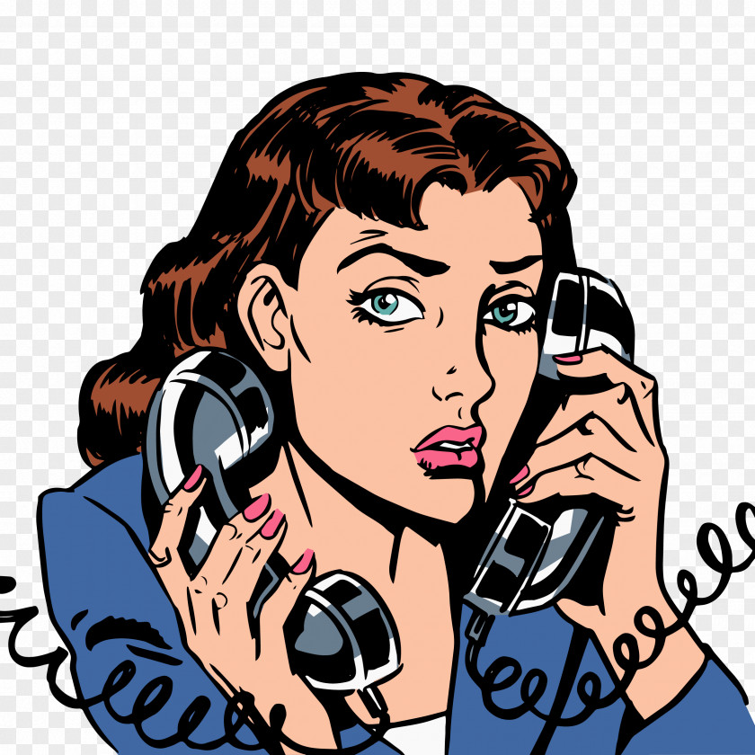 The Woman Holding Phone Pop Art Royalty-free Stock Photography Illustration PNG