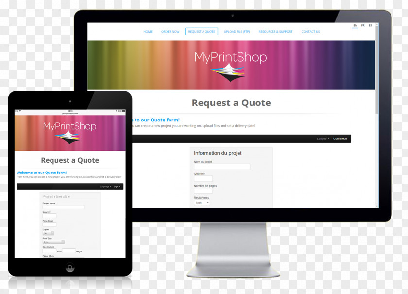 Web Design Responsive Page Template PNG