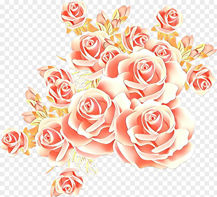 Bouquet Peach Garden Roses PNG