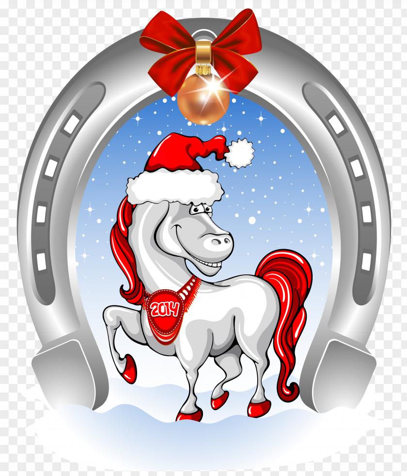 Christmas Cartoon Horse Santa Claus Clip Art PNG