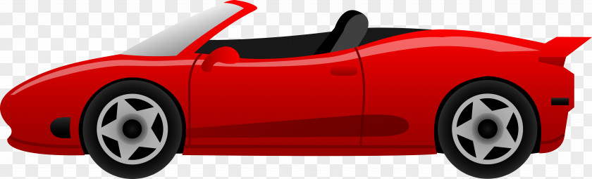 Red Sports Car Ferrari Cartoon Clip Art PNG