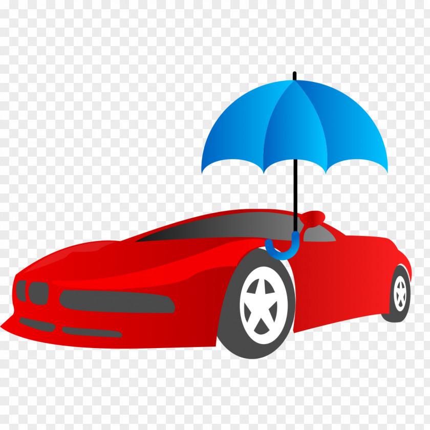 Red Sports Car With Umbrella Door Luxury Vehicle Audi PNG