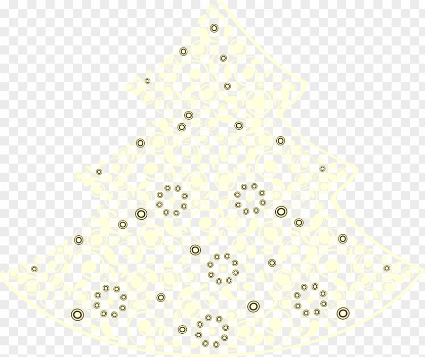 Yellow Line Christmas Tree Pattern PNG
