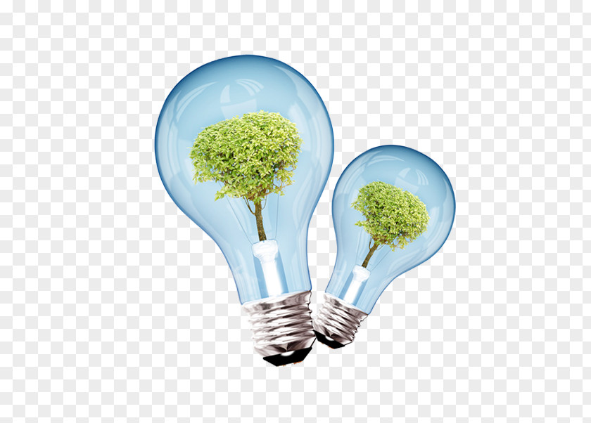 Blue Fresh Bulb Plant Decorative Patterns Light Energy Conservation Environmental Impact Assessment PNG