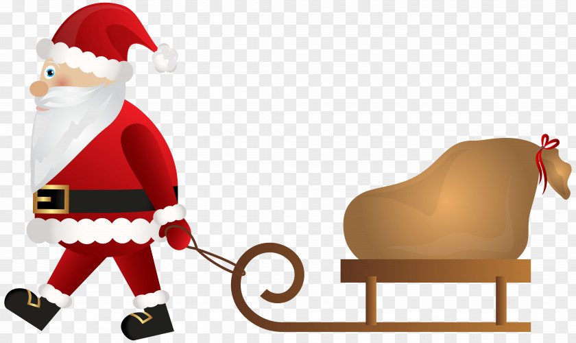 Santa Claus With Sleigh Clip Art Rudolph Sled Christmas PNG