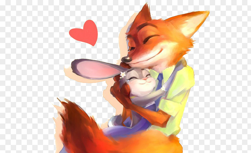 Animation Nick Wilde Red Fox Lt. Judy Hopps European Rabbit Drawing PNG