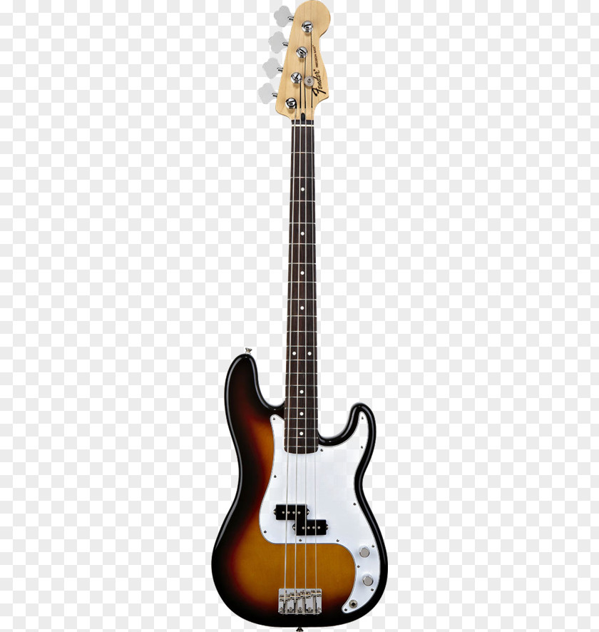 Bass Guitar Fender Precision Squier Sunburst Fingerboard PNG