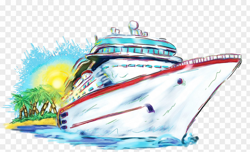 Boating Ocean Liner Ship Cartoon PNG