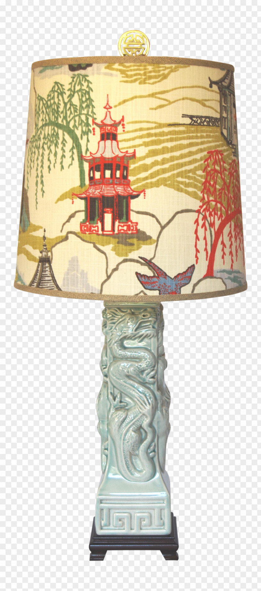 Celadon Lamp Shades Ceramic Chinoiserie PNG