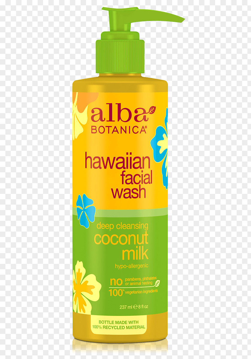 Milk Coconut Alba Botanica Hawaiian Facial Cleanser Wash PNG
