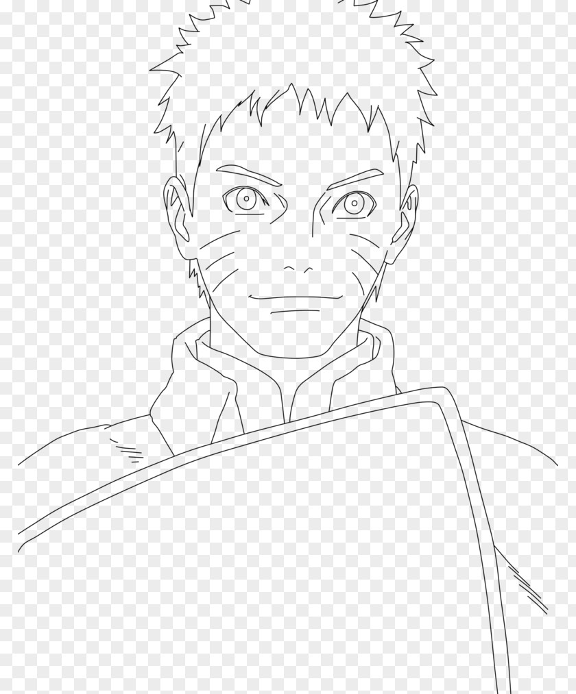 Naruto Uzumaki Line Art Drawing Sketch PNG