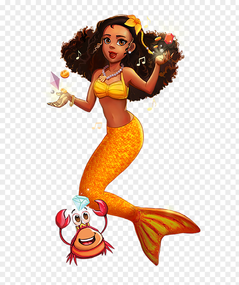 Mermaid Fin Fun Merman Orange PNG