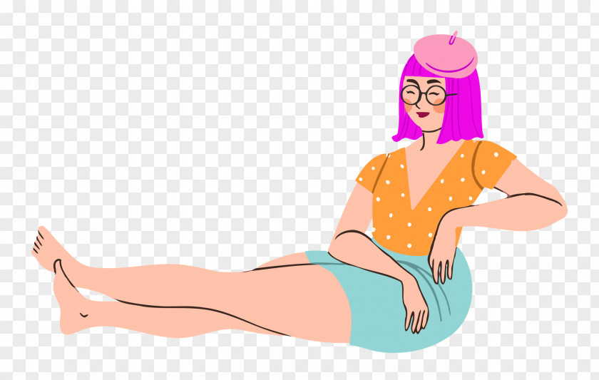 Relaxing Lady Woman PNG