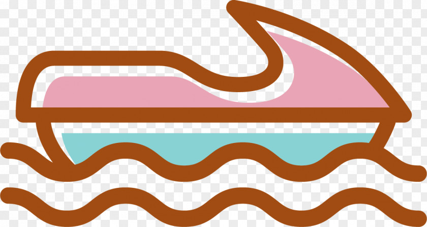 Hand Painted Pink Boat Ship Icon PNG