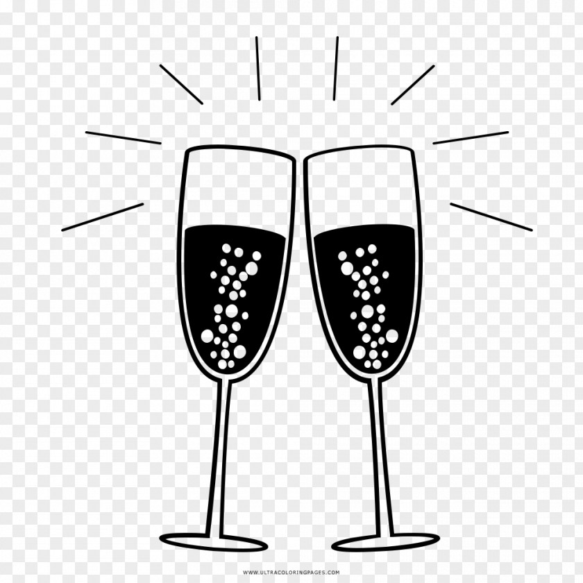 Champagne Wine Glass Cocktail Drawing PNG