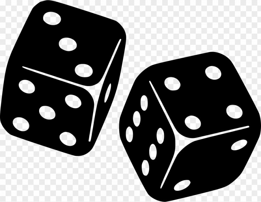 Dice Gambling Risk Black & White PNG