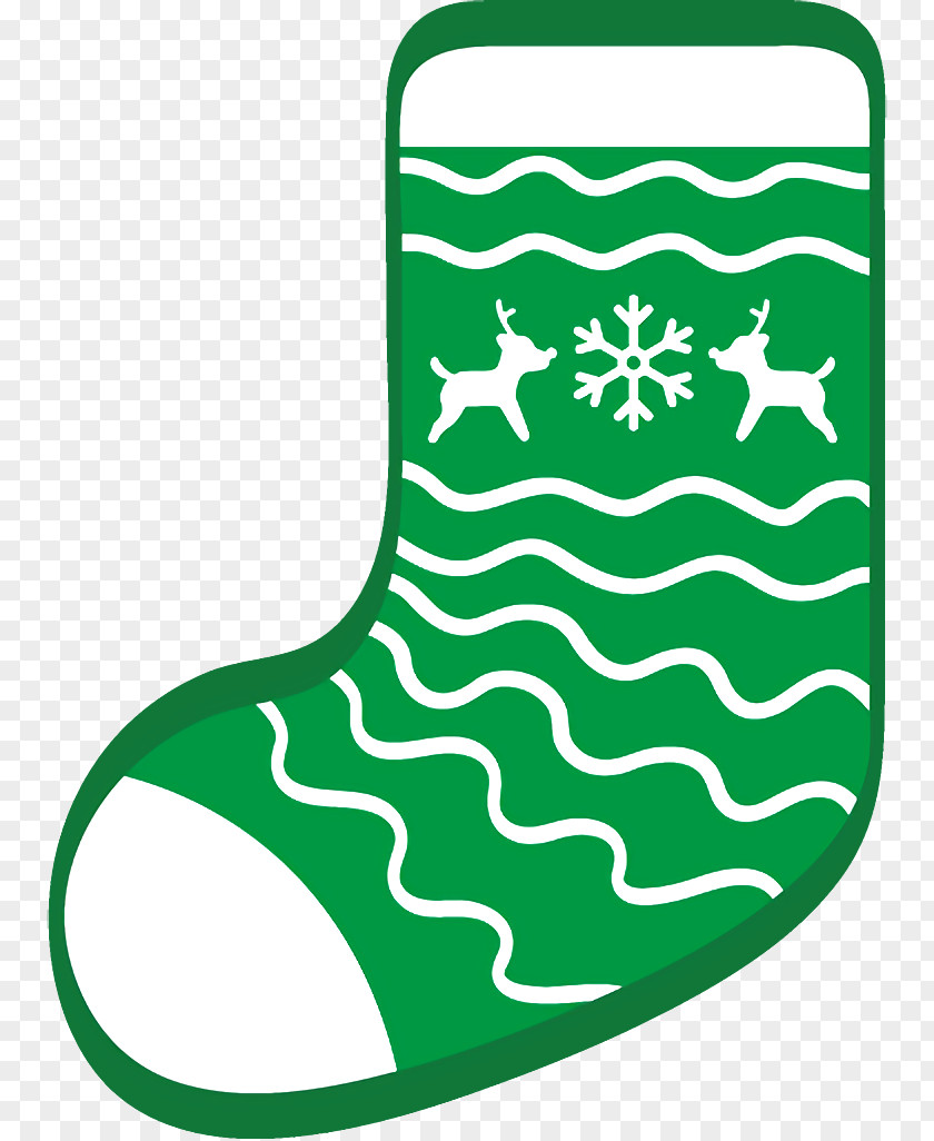 Green Xmas Christmas Stocking Socks PNG
