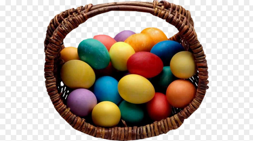 Multicolor Eggs Easter Bunny Egg Basket PNG