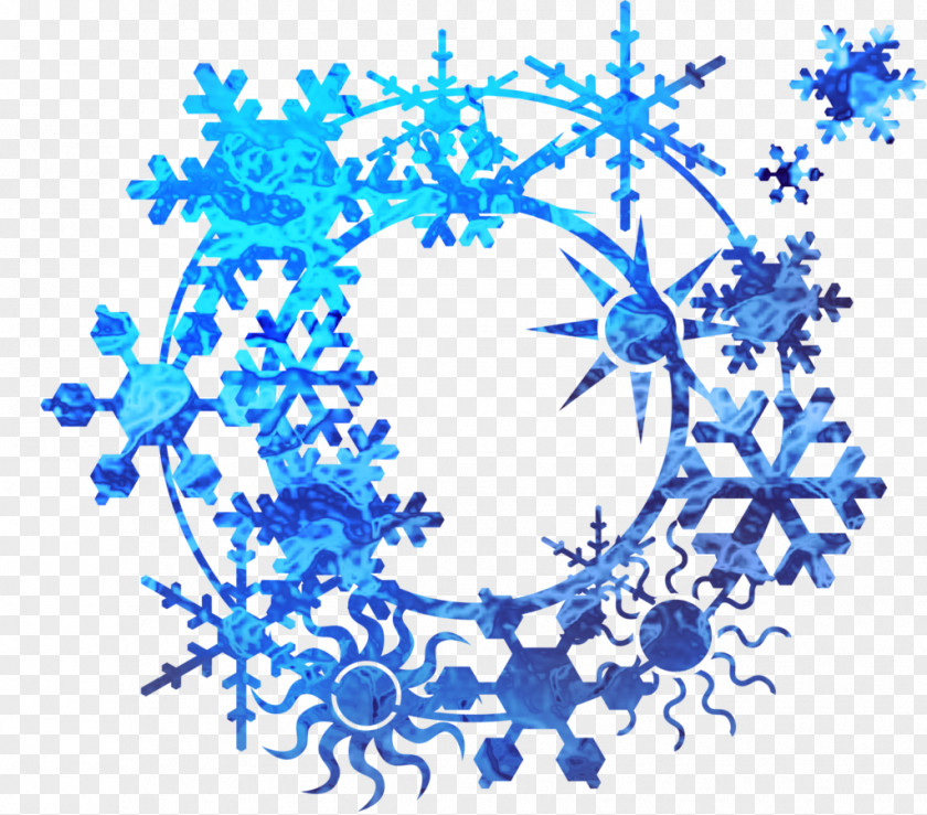 Blue Snowflake Sun Ring Circle Clip Art PNG