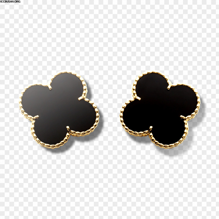 Van Cleef Earring & Arpels Gold Jewellery Onyx PNG