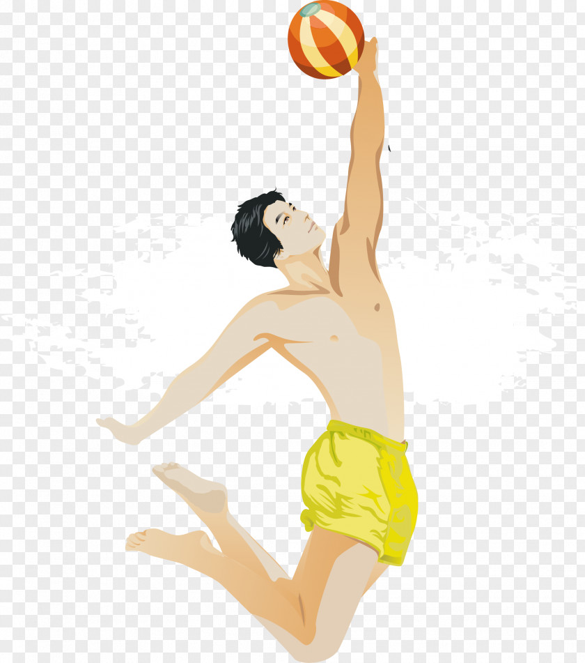 Beach Volleyball Sport Illustration PNG