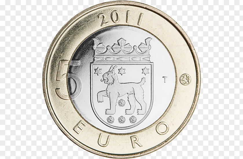 Finland Coat Of Arms Coin Commemorative 5 Euro Note PNG