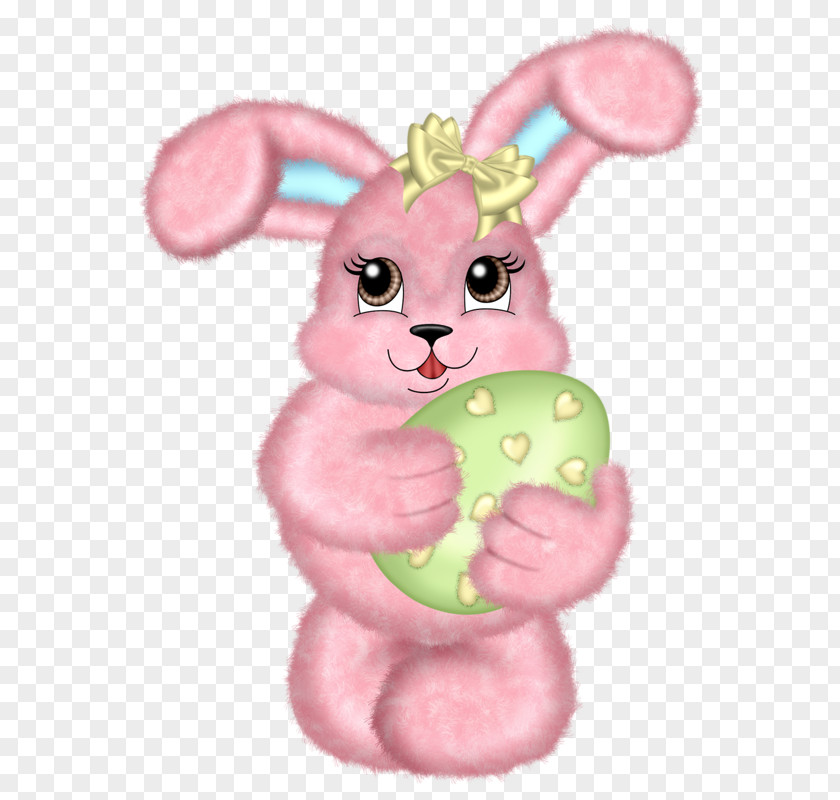 Pink Bunny Rabbit Easter Cartoon PNG
