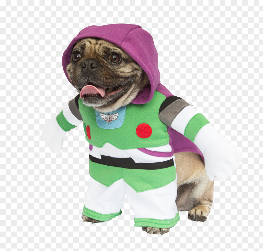 Dog Comes To Pay New Year's Call! Buzz Lightyear Pug Pet Puppy Costume PNG