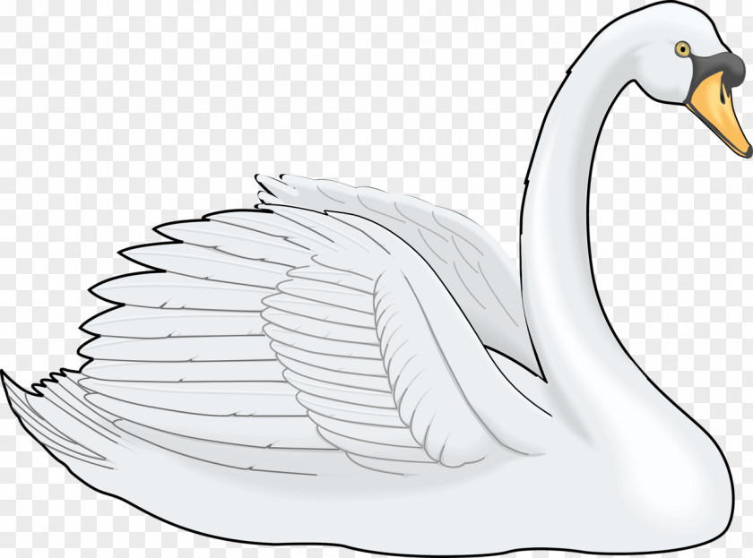 Hand-painted Cartoon White Swan Do Not Pull The Image Cygnini Painting Clip Art PNG