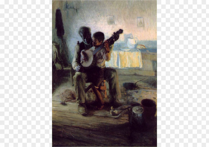 Painting The Banjo Lesson Oil Art Christ And His Mother Studying Scriptures PNG