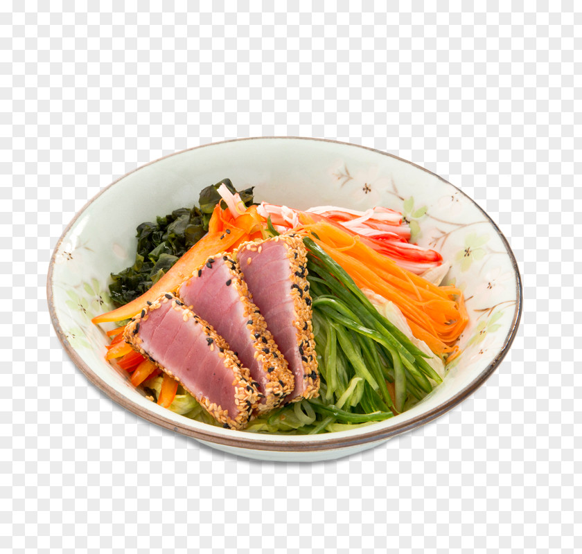 Tuna Salad Sashimi Smoked Salmon Spaghetti Aglio E Olio Pasta Sushi PNG