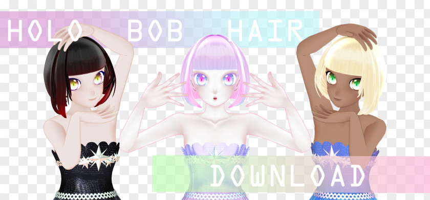 Hatsune Miku MikuMikuDance Wig Black Hair PNG