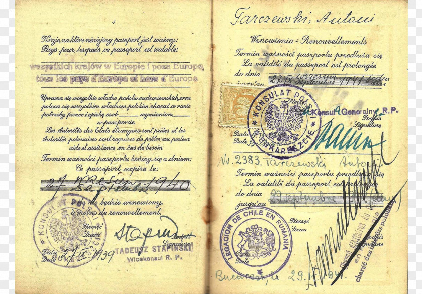 Passport Second World War Polish Document United States PNG