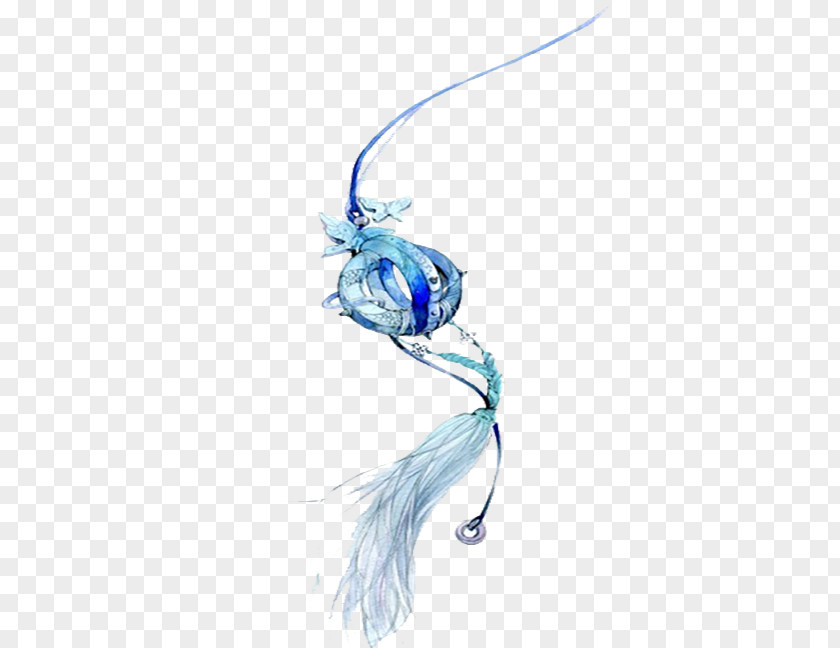 Simple Blue Wind Bell Illustration Drawing Art Painting PNG