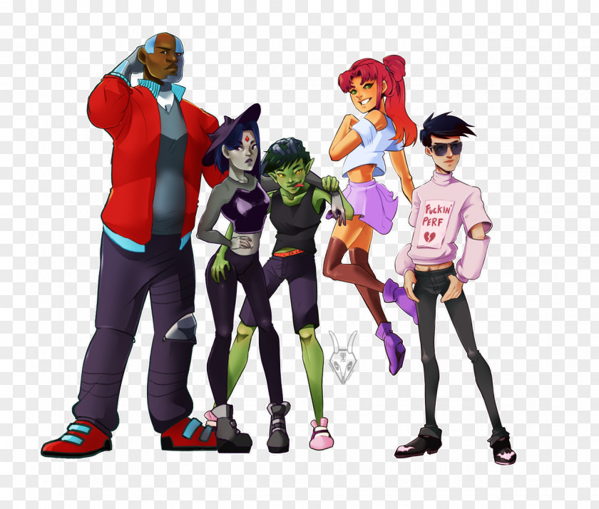 Teen Titans Starfire Raven Aqualad Robin PNG