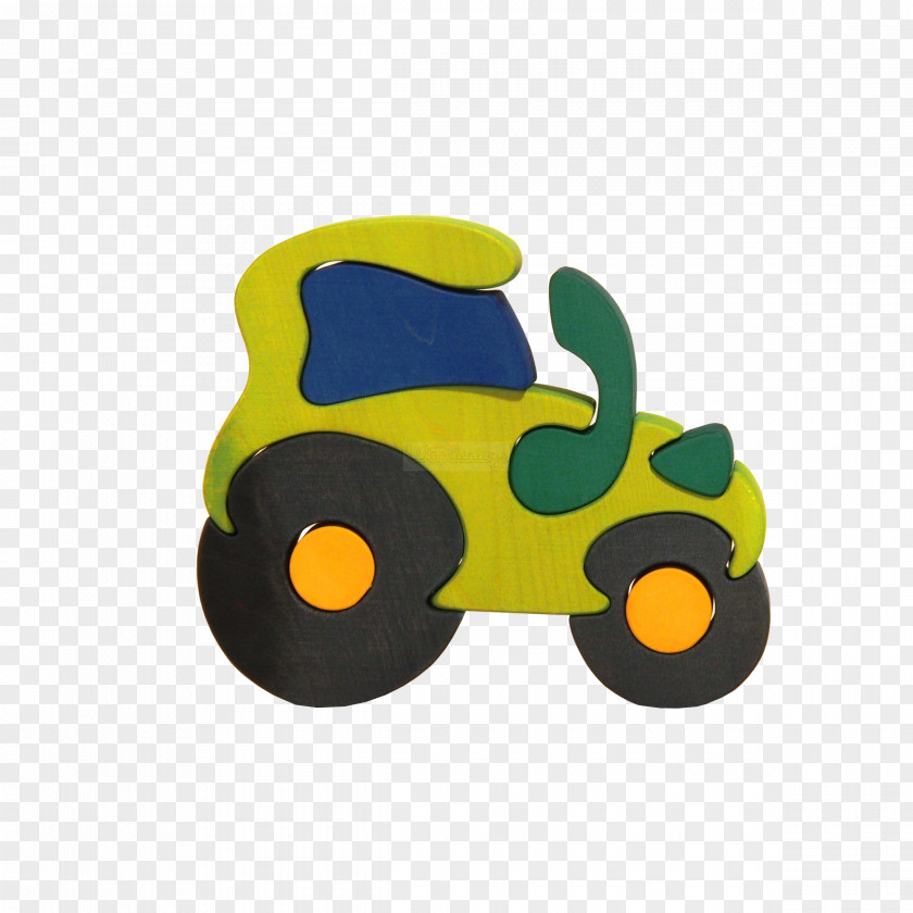 Wooden Toys Fauna Puzzle Z Masivu Zelený Traktor Product Design Toy PNG