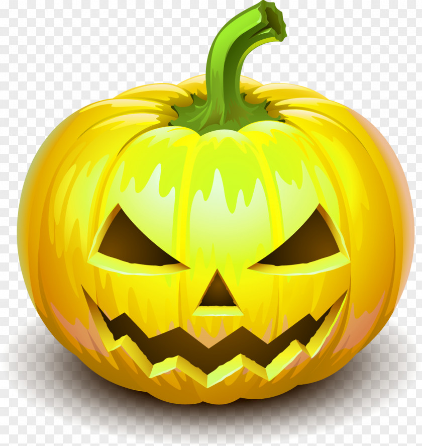 Yellow Simple Pumpkin Head Decoration Pattern Halloween Pie Jack-o'-lantern PNG