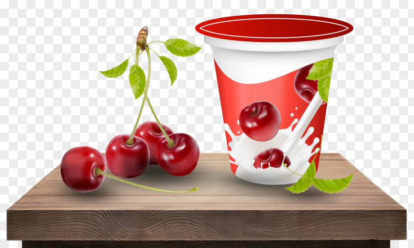 Cherry Milk Frozen Yogurt Royalty-free Clip Art PNG