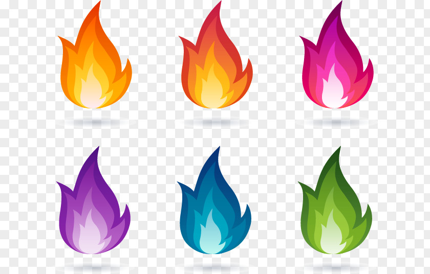 Colored Flame Design Vector Material Euclidean Fire PNG