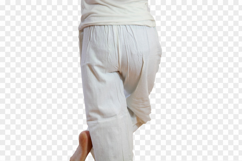 Linen Flower Waist Pants PNG