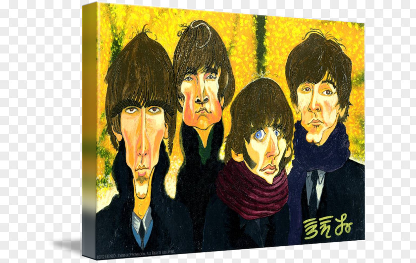 Painting The Beatles Ed Sullivan Show Poster Art PNG