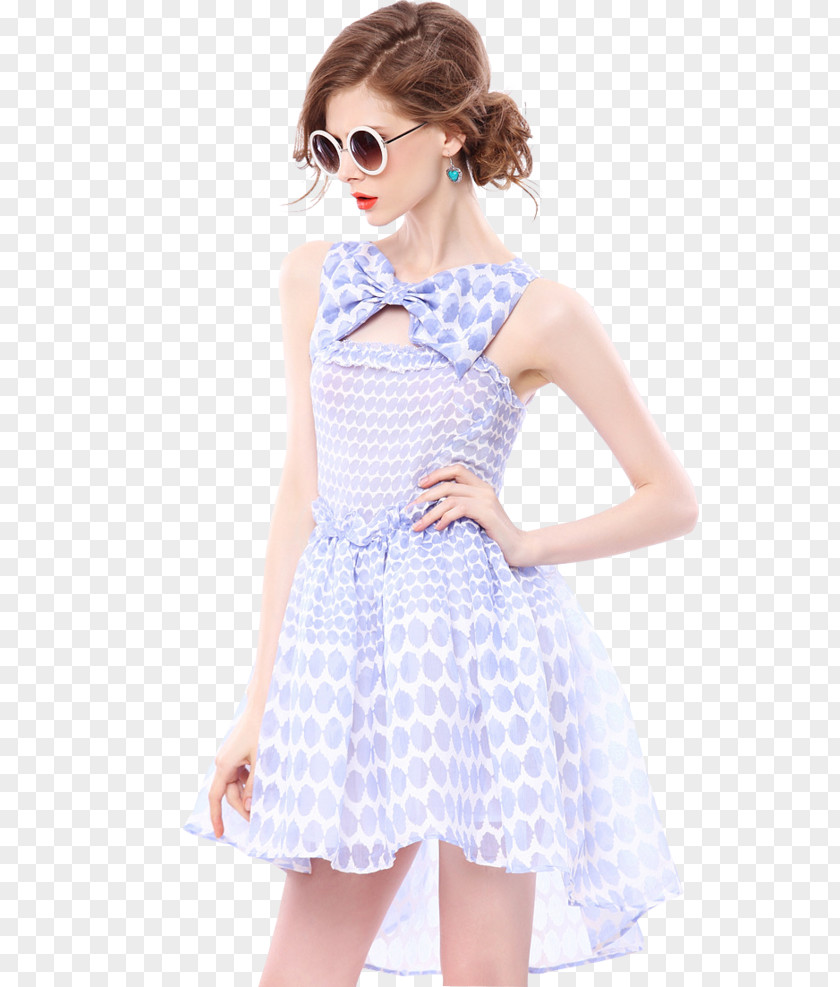 Female Model With Sunglasses Clothing Fashion Polka Dot PNG